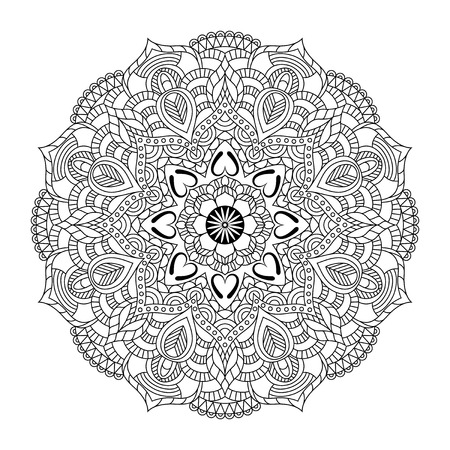Mandala vector illustration of oriental. Decorative vintage pattern and geometric round ornament.のイラスト素材