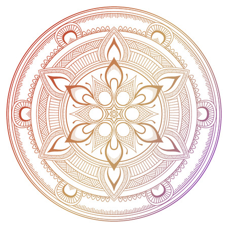 Set of vintage Wedding Invitation card with Mandala pattern and in color. Vector illustrator of abstrack background. Meditation element for India yogaのイラスト素材