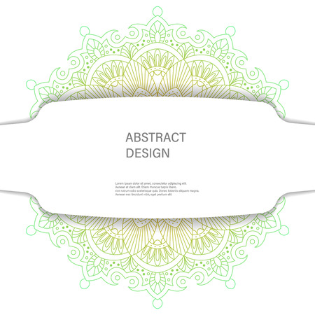 Ornament color card with mandala. Vintage decorative elements. Hand drawn background.のイラスト素材