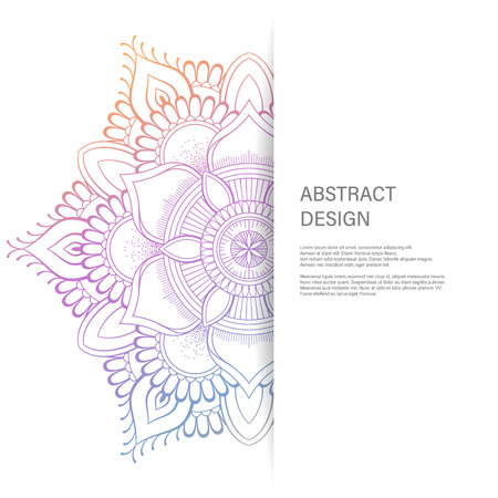 Ornament color card with mandala. Vintage decorative elements. Hand drawn background.のイラスト素材