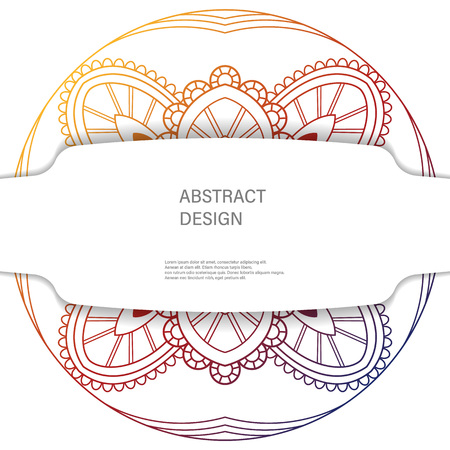 Ornament color card with mandala. Vintage decorative elements. Hand drawn background.のイラスト素材