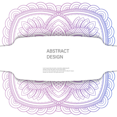Ornament color card with mandala. Vintage decorative elements. Hand drawn background.のイラスト素材