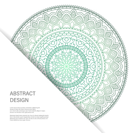 Ornament color card with mandala. Vintage decorative elements. Hand drawn background.のイラスト素材