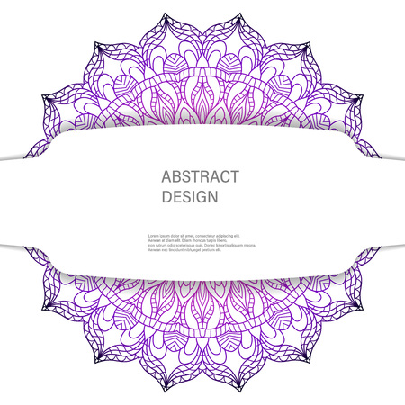 Ornament color card with mandala. Vintage decorative elements. Hand drawn background.のイラスト素材