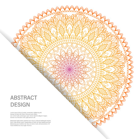 Ornament color card with mandala. Vintage decorative elements. Hand drawn background.のイラスト素材