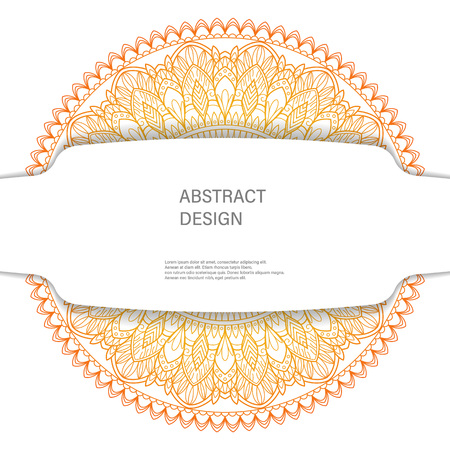 Ornament color card with mandala. Vintage decorative elements. Hand drawn background.のイラスト素材