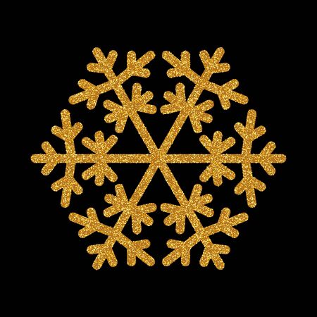 Set glitter background with glowing lights. Golden sparks on a black backdrop. Kit for decorating festive greeting cards.のイラスト素材