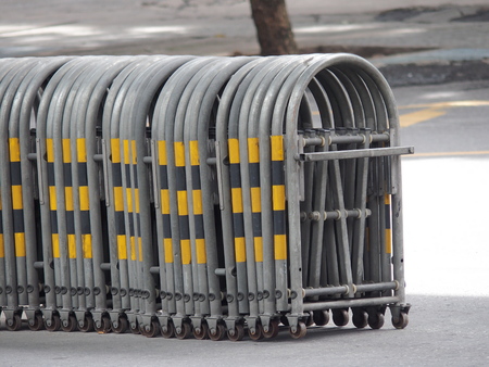 u-shape expandable traffic barrier or temporary traffic controlの写真素材