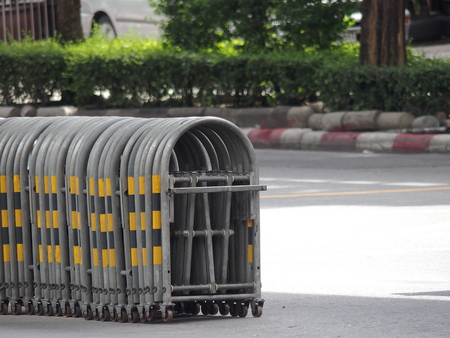 u-shape expandable traffic barrier or temporary traffic controlの写真素材