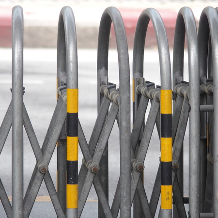 u-shape expandable traffic barrier or temporary traffic controlの写真素材