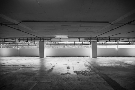Big parking area in basementのeditorial素材
