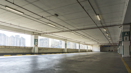Big parking area in basementの写真素材