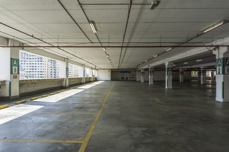 Big parking area in basementの写真素材