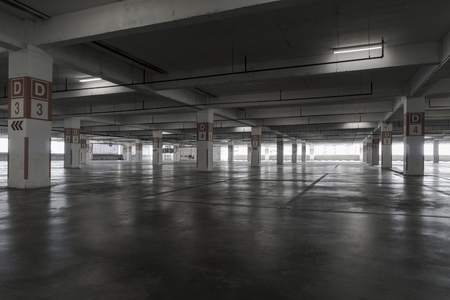 Big parking area in basementのeditorial素材