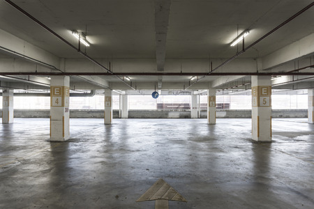 Big parking area in basementの写真素材