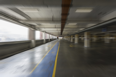 Big parking area in basementの写真素材