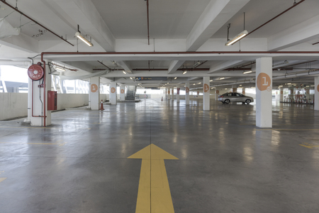Big parking area in basementの写真素材