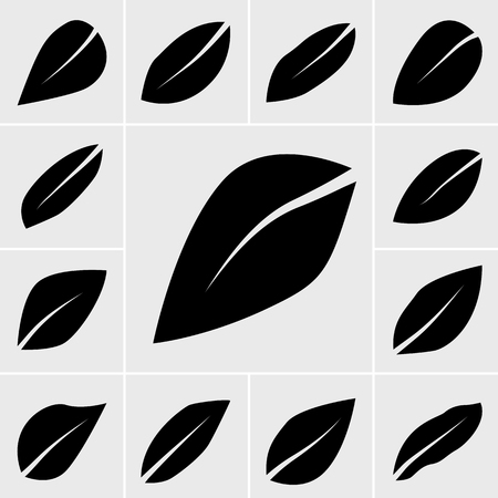 leaf icon vector setのイラスト素材