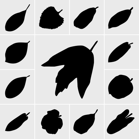 Leaf Silhouettes vector setのイラスト素材