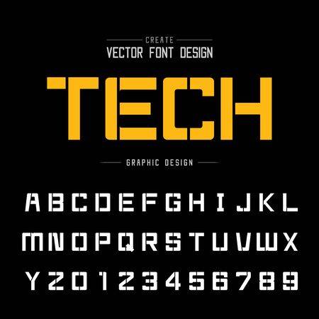font and alphabetical vector on background, letter and text graphic art design.のイラスト素材