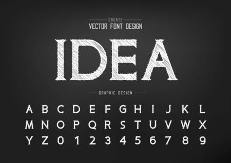 font and alphabetical vector on background, letter and text graphic art design.のイラスト素材