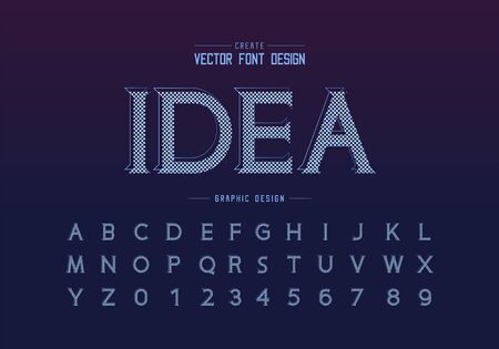 Pixel font and alphabet vector, Idea typeface letter and number design, Graphic text on backgroundのイラスト素材