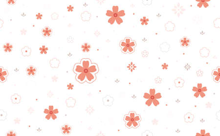 Flowers pattern fabric on white background, Beautiful seamless floral vector, Graphic gift wrap designのイラスト素材