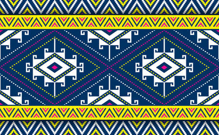 Geometric ethnic pattern, Embroidery craft batik background, Vector element aztec abstract for print
