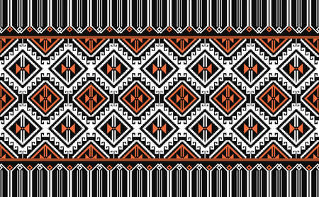 Geometric ethnic pattern, Embroidery craft batik background, Vector element aztec abstract for printのイラスト素材