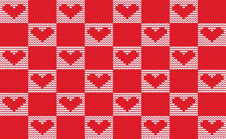 Knit Pattern Vector, Red Embroidery Design on Black Background, Seamless Ethnic for print.