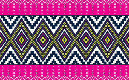 Knit Pattern Vector, Red Embroidery Design on Black Background, Seamless Ethnic for print.のイラスト素材
