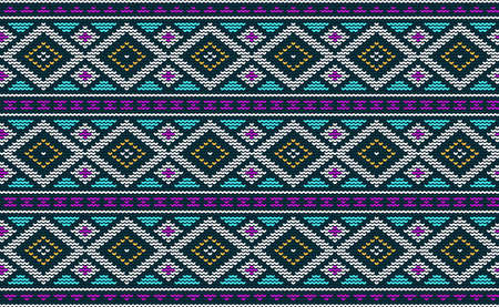 Embroidery Pattern, Knitted Craft Background, Vector Graphic Continuous for digital print, Fashion Decorative for digital printのイラスト素材