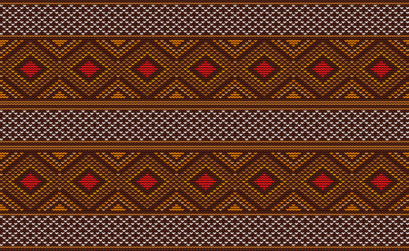 Blue Knitted Pattern Vector, Embroidery Continuous Background, Textile Crochet art, Tribal Template designのイラスト素材