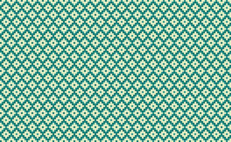Geometric ethnic pattern, Vector embroidery pixcel background, Pixel seamless ethnic style, Green pattern Morocco illustration, Design for textile, fabric, clothing, kaftan, pillowsのイラスト素材