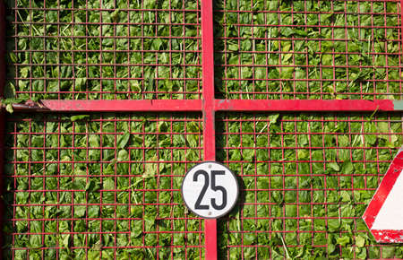 Tractor Trailer full of spinachs. Ready to be transported to the factory. 25 speed limit stickerの写真素材