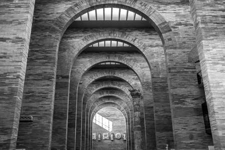 Merida, Spain - December 20th, 2017: National Roman Art Museum in Merida, Spain designed by Rafael...
