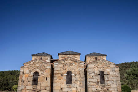 Visigothic Basilica of Santa Lucia del Trampal, Alcuescar, Spain. Chapels outdoor viewの写真素材
