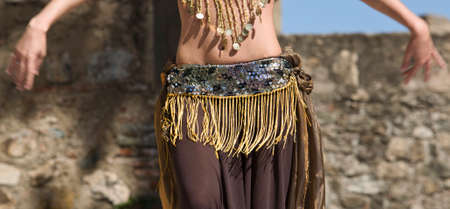 Belly dancer at Almossasa Culture Festival of Badajoz, Spainの写真素材
