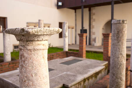 Almendralejo, Spain. January 26th, 2018: Roman peristylium ruins at Convent of San Antonio, Almendralejo, Badajoz, Spainのeditorial素材
