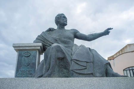 Medellin, Spain - April 28th, 2018: Quintus Caecilius Metellus Pius, founder of Medellin in 79 BC, Extremadura, Spain. Sculpted by Ricardo Garcia Lozanoのeditorial素材