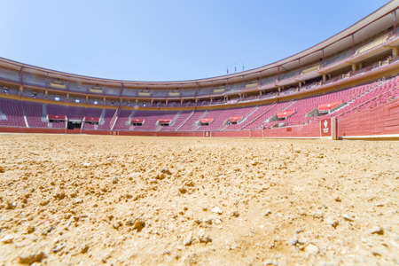 Cordoba, Spain - May 30th, 2019: Los Califas Bullring Cordoba, Spain. Sand or albero view from groundのeditorial素材