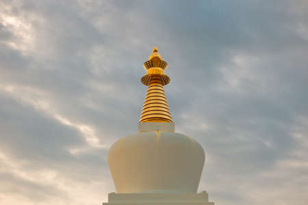 Buddhist Temple in Benalmadena, a rainy day, Spain