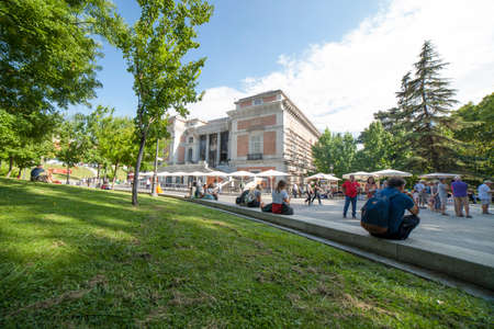 Madrid, Spain - Sept 12th, 2018: North facade gardens area of National Museum of the Prado. Madrid, Spain. This is one of the most important art gallery all over the worldのeditorial素材