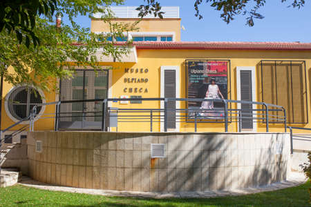 Colmenar de Oreja, Spain - Oct 10th 2020: Ulpiano Checa Municipal Museum outdoors. Colmenar de Oreja, Madrid, Spain. Access gardens;のeditorial素材