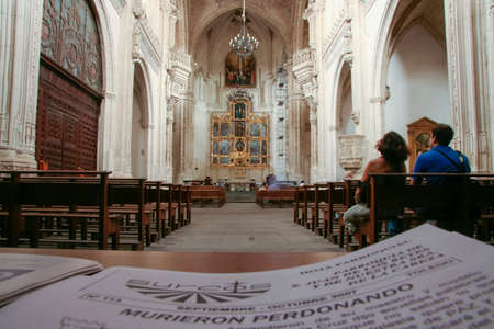 Toledo, Spain - September 30, 2007: Parish newspaper at San Juan de los Reyes Church, Toledo