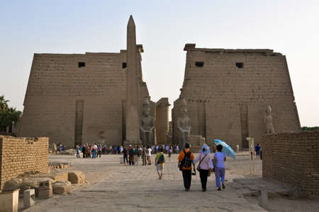 LUXOR, EGYPT - JULY 19: Rows of Sphinx statues lining the route into Luxor Temple, formerly Thebes. On July 19, 2010 Luxor, Egyptのeditorial素材