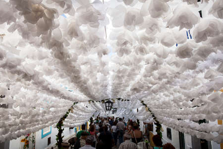 CAMPO MAIOR, PORTUGAL -23 AUGUST 2015: Flower festival in Campo Maior with hundreds of visitors...