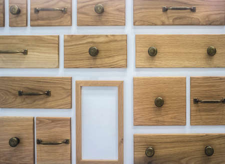 Set of handles and drawers for kitchen furniture. vintage-styleの写真素材