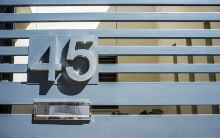House number 45. Houses with personality conceptの写真素材