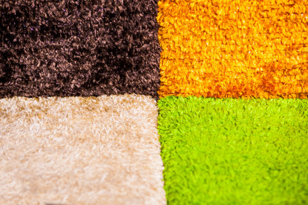 Art Deco carpet fabric squares. closeupの写真素材